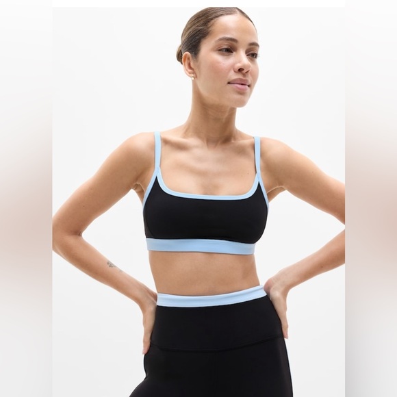 Athleta Square Neck Bra.  A-C Black Mist Blue.   Large 
New with tags - Picture 1 of 7